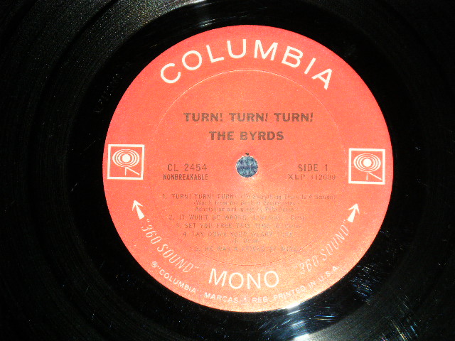 画像: BYRDS, THE - TURN! TURN! TURN!  (Matrix # A) 1B / B) 1A )( Ex-/Ex++ Looks:Ex+ ) / 1965 US AMERICA ORIGINAL MONO '360 Sound Label' Used LP 