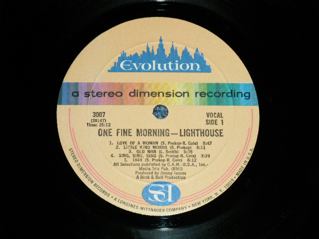 画像: LIGHTHOUSE - ONE FINE MORNING (Ex++.Ex++Looks:VG+++, Ex+++) / 1971 US AMERICA ORIGINAL Used LP