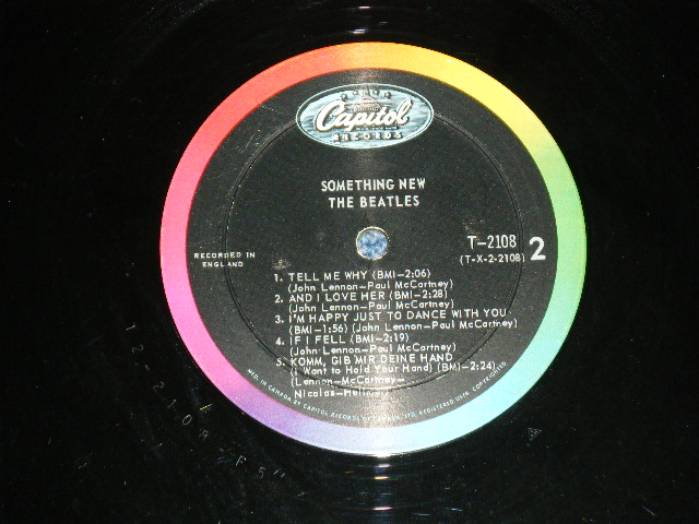 画像: THE BEATLES -  SOMETHING NEW ( Ex+/Ex++)  / 1964 CANADA ORIGINAL " BLACK with RAINBOW COLOR BAND  Label" MONO Used LP  