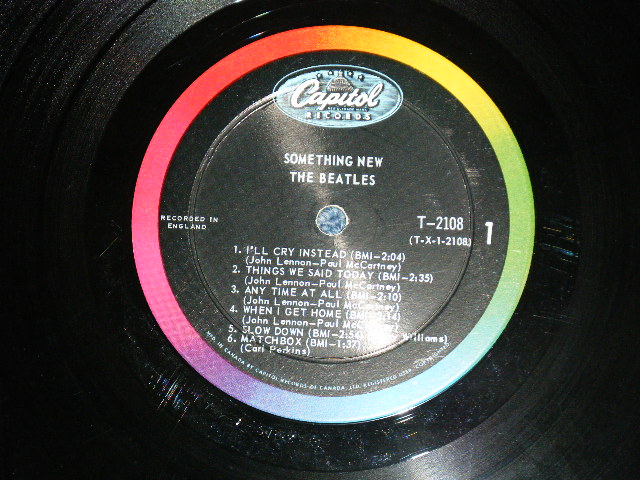 画像: THE BEATLES -  SOMETHING NEW ( Ex+/Ex++)  / 1964 CANADA ORIGINAL " BLACK with RAINBOW COLOR BAND  Label" MONO Used LP  