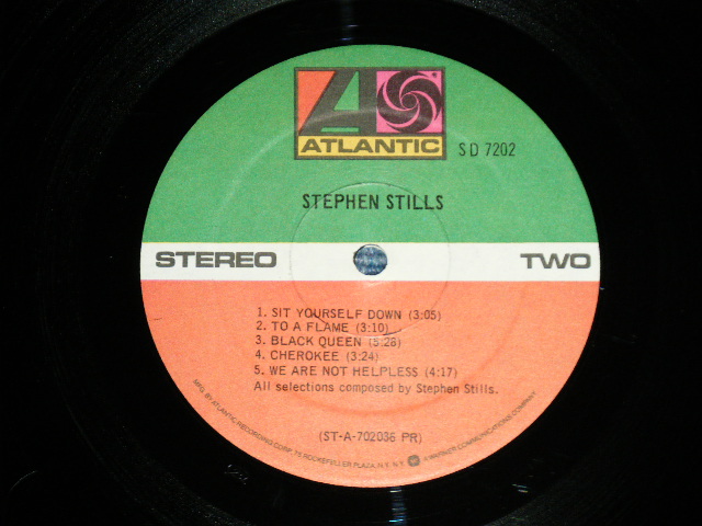 画像: STEPHEN STILLS - STEPHEN STILLS (Matrix #A)ST-A-70235-B  [ATISAN Mark] AT PRP B)ST-A-70236-C  [ATISAN Mark] AT aB PRP)"PR/PRESS WELL Press in NJ" (MINT/MINT-)  / 1975 Version?  US AMERICA 2nd Press Label "75 ROCKFELLER at Bottom Label""  Used LP 