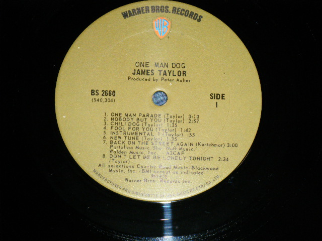 画像: JAMES TAYLOR -  ONE MAN DOG  ( MINT-/MINT-) / 1972 CANADA ORIGINAL 1st Press "GREEN with "WB" Label" Used  LP