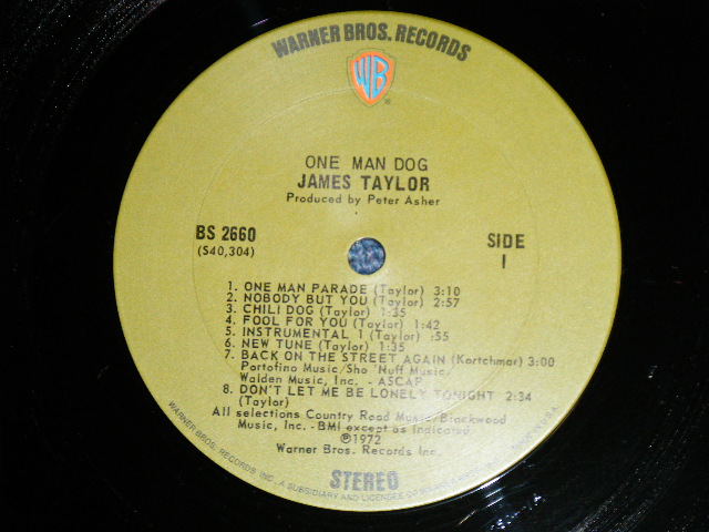 画像: JAMES TAYLOR -  ONE MAN DOG (Matrix# 1A/1A ) ( MINT-/MINT-) / 1972 US AMERICA ORIGINAL 1st Press "GREEN with "WB" Label" Used  LP With OUTER SHRINK WRAP & TITLE SEAL  