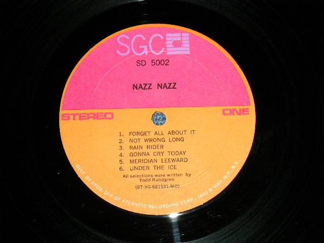 画像: NAZZ  ( TODD RUNDGREN ) -  NAZZ (Ex+++/MINT-)  / 1969 US AMERICA ORIGINAL "BLACK WAX! " & "RED & ORANGE With BLACK PRINT LOGO LABEL"   Used LP 