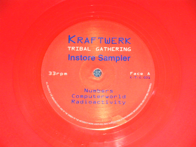 画像: KRAFTWERK - TRIBAL GATHERING : 24TH MAY1997 ( NEW )  / 1997 UK ORIGINAL "RED WAX Vinyl" "BRAND NEW" LP