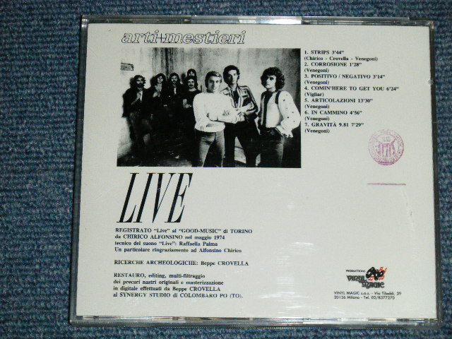 画像: ARTI + MESTIERI - LIVE ( MINT-/MINT)  / 1993  ITALY  +JAPAN Liner ORIGINAL Used CD 