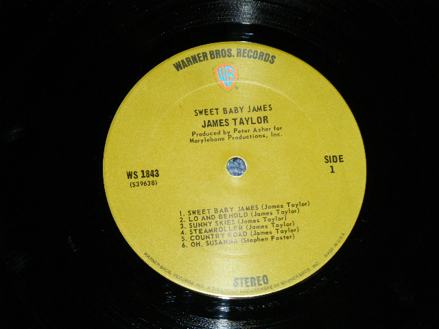 画像: JAMES TAYLOR - SWEET BABY JAMES : NON POSTER SONG SHEET : 2nd Press "TITLE Credit" on Front Cover  (Matrix # WS 1843-A 39638-4 1D/WS 1843-B 39639-6-1C) "SANTA MONICA Press" ( Ex+/Ex+ Looks:Ex+, Ex++Looks: Ex+++) / 1970 US ORIGINAL 1st Press GREEN & "WB" Label Used  LP