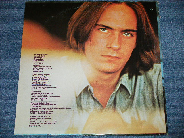 画像: JAMES TAYLOR - SWEET BABY JAMES : With POSTER SONG SHEET : 2nd Press "TITLE Credit" on Front Cover  (Matrix # WS-1-1843 39638 TH-9/WS-2-1843 39639-5 SS-BR ) "TERRE HAUTE Press"  ( Ex++/Ex+++) / 1974 US AMERICA  2nd Press "BURBANK STREET" Label Used  LP