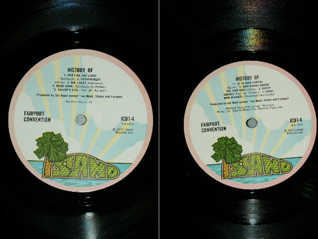 画像: FAIRPORT CONVENTION - HISTORY OF  (With Booklet )  ( Matrix # 4U/3U/2U/3U )(Ex+++/Ex+++ )  / 1972 UK ENGLAND ORIGINAL 1st Press "PINK RIM Label" Used 2-LP 