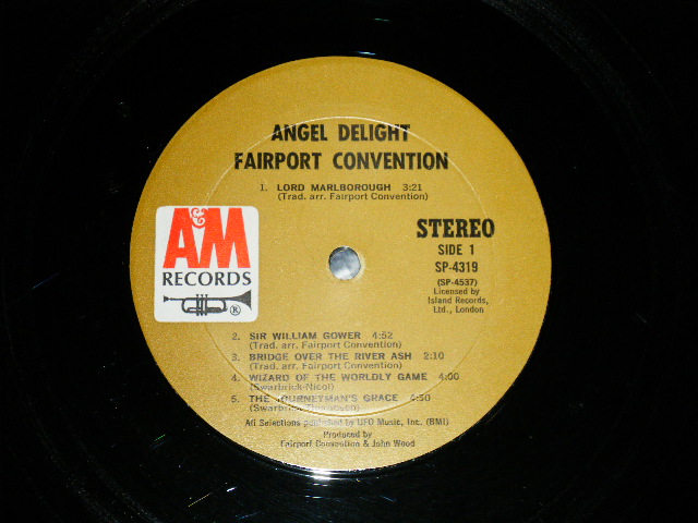 画像: FAIRPORT CONVENTION - ANGEL DELIGHT  ( Matrix #  A) A&M SP 4537 M1  MR △16331 (1)     B) A&M SP 4538 M1   MR △16331-x (4)  )(VG+/Ex++)  / 1971 US AMERICA ORIGINAL "1st Press "BROWN Label" Used  LP 
