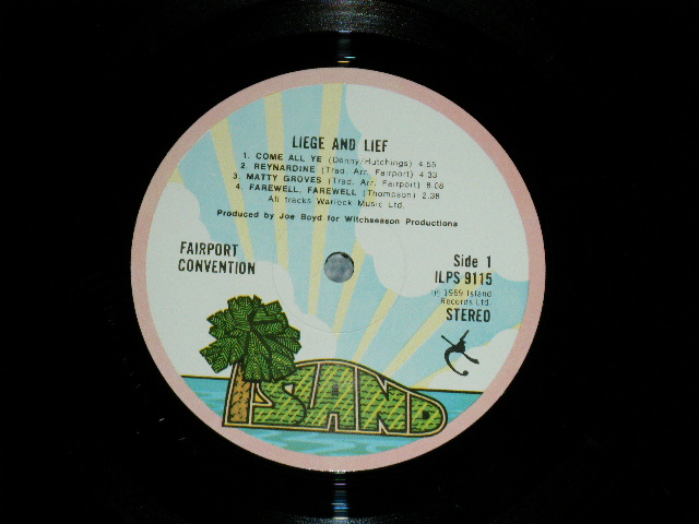 画像: FAIRPORT CONVENTION - LIEGE & LIFE  ( Matrix # A-4U/B-4U )(Ex++/ MINT-)  / 1972 Version UK ENGLAND 2nd  Press "PINK RIM Label" Used  LP 