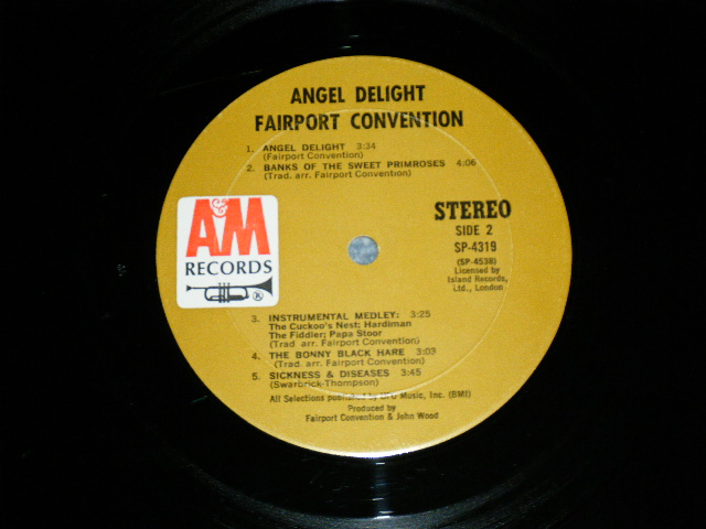 画像: FAIRPORT CONVENTION - ANGEL DELIGHT  ( Matrix #  A) A&M SP 4537 M1  MR △16331 (1)     B) A&M SP 4538 M1   MR △16331-x (4)  )(VG+/Ex++)  / 1971 US AMERICA ORIGINAL "1st Press "BROWN Label" Used  LP 