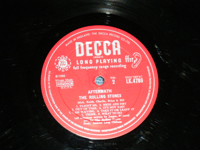 画像: ROLLING STONES - AFTERMATH (Mtrix # 1B/5A ) (Ex++/Ex+++ B-1:Press Miss) / 1966 UK ENGLAND  1st Press "UN-Boxed DECCA Label" MONO  Used LP 