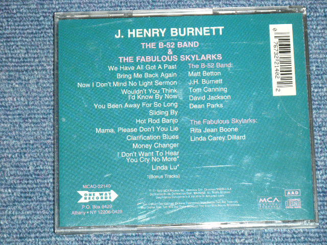 画像: J.HENRY BURNETT - The B-52 BAND & The FABULOUS SKYLARKS : Original Released at 1972  ( MINT-/MINT)   / 1994 US AMERICA ORIGINAL Used CD 