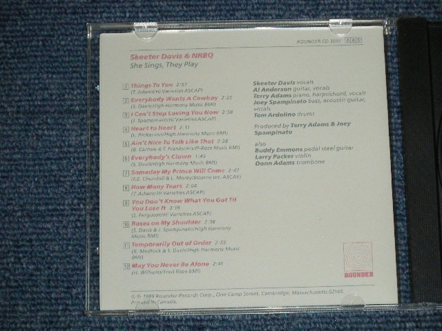 画像: SKEETER DAVIS & NRBQ - SHE SINGS,THEY PLAY ( MINT-/MINT)   / 1986 US AMERICA ORIGINAL Used CD 