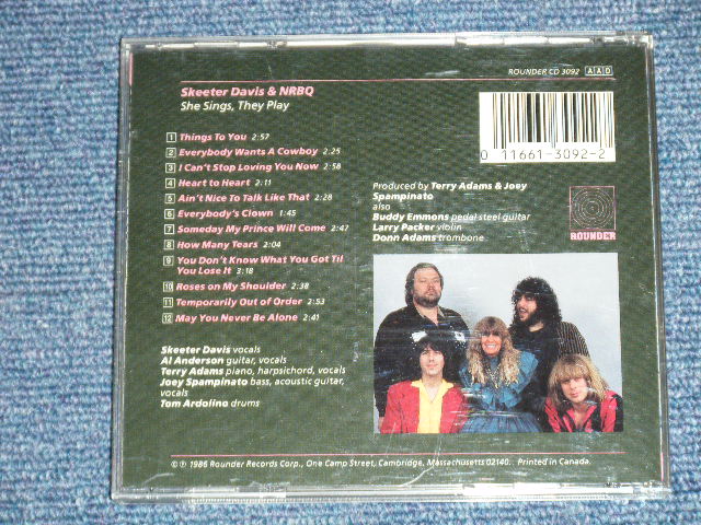 画像: SKEETER DAVIS & NRBQ - SHE SINGS,THEY PLAY ( MINT-/MINT)   / 1986 US AMERICA ORIGINAL Used CD 