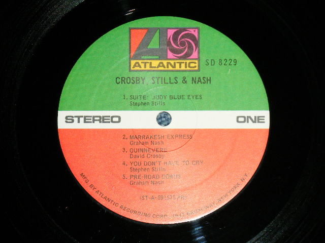 画像: CS&N / CROSBY, STILLS & NASH - CROSBY, STILLS & NASH : with SONG SHEET  ( Matrix #A)ST-A-691575-B LW AT RG X B) ST-A-691576-B LWAT RG X          PR/PRESSWLL Press in ANCONA in NEW JERSEY"  "RG/ROB GENELL Master" ( Ex++/Ex+++ Looks:Ex++)  / 1969 US AMERICA ORIGINAL  "TEXTURED Cover" 1st Press Label "1841 BROADWAY at Bottom Label"  Used LP 