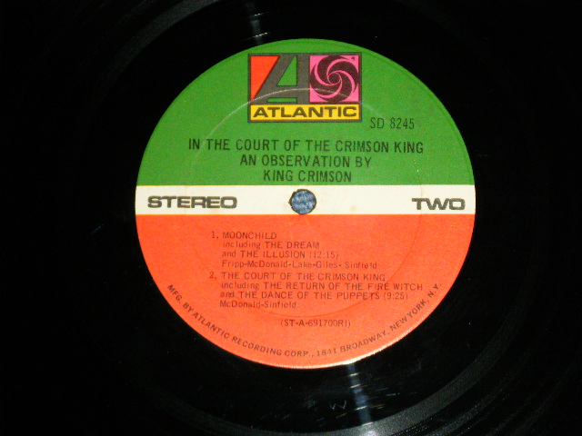 画像: KING CRIMSON - IN THE COURT OF CRIMSON KING (:Matrix # ST-A-691699-C  1-1 / ST-A-691700-C  1-1)(Ex+/Ex+++) / 1969 US ORIGINAL 1st Press "1841 BROADWAY Credit Label"  LABEL LP 