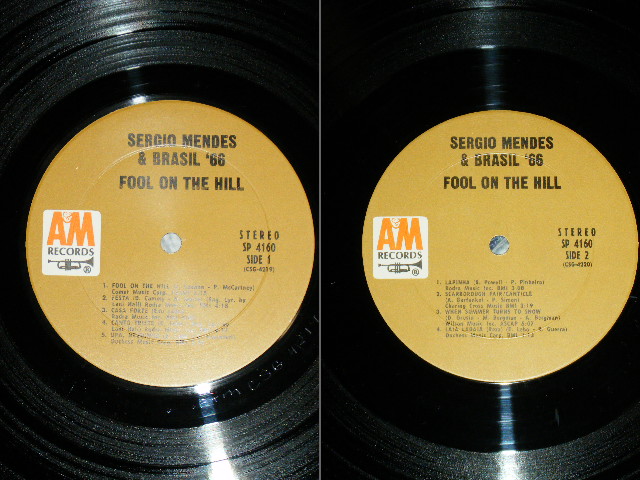画像: SERGIO MENDES & BRASIL '66 -  FOOL ON THE HILL   (Matrix # : A&M CSG 4219-1 / A&M CSG 4220-1 ) ( Ex+++/MINT-)  / 1968 US AMERICA Original Stereo "BROWN LABEL"  Used LP 