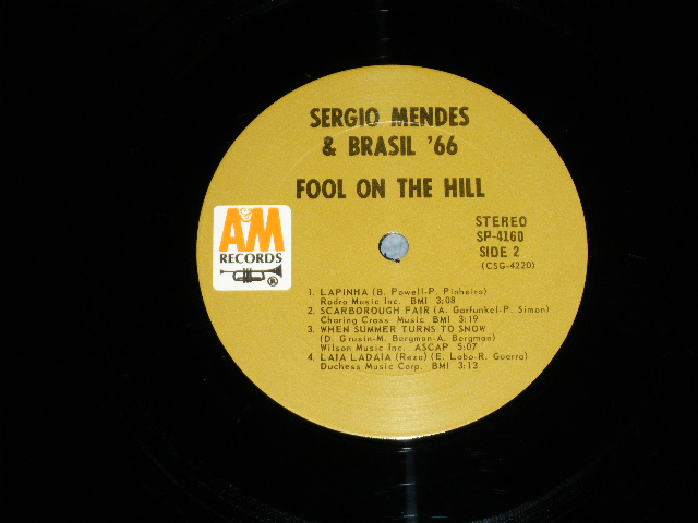 画像: SERGIO MENDES & BRASIL '66 -  FOOL ON THE HILL   (Matrix # : CSG 4219-14 / CSG 4220-14 ) ( Ex++/MINT-)  / 1968 US AMERICA Original Stereo "BROWN LABEL"  Used LP 