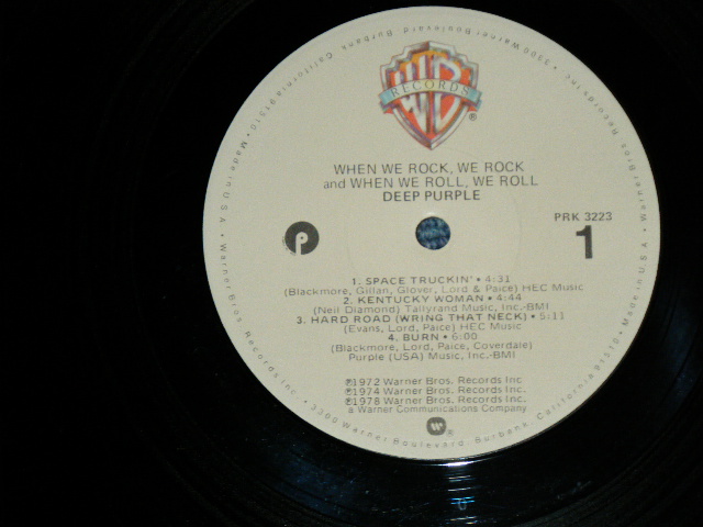 画像: DEEP PURPLE - WHEN WE ROCK, WEROCK AND WHEN WE ROLL, WE ROLL ( Matrix # PRK-1-3223 JW-1 #1 /PRK-2-3223 LW-4 #4 : WILD & FAT  SOUND)  ( Ex++/MINT )  / 1978 US AMERICA ORIGINAL 1st Press Label Used  LP 
