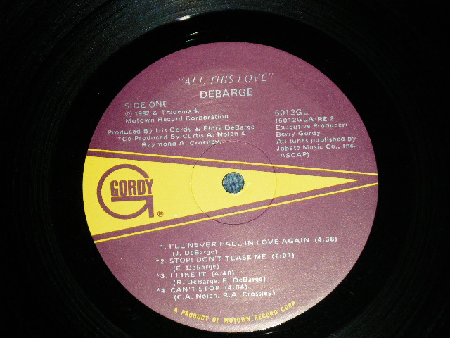 画像: DeBARGE - ALL THIS LOVE  ( Ex++/Ex+++ )  / 1982 US AMERICA ORIGINAL Used LP