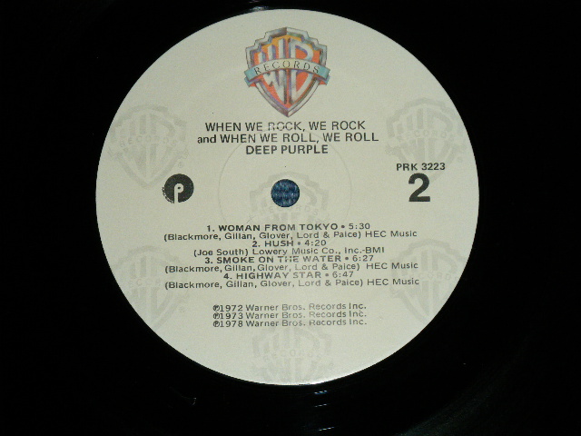 画像: DEEP PURPLE - WHEN WE ROCK, WEROCK AND WHEN WE ROLL, WE ROLL ( Matrix # PRK-1-3223 WW3 SPH 1-1 /PRK-2-3223 WW2 SP 1-1 : HEAVY & CLEAN SOUND)  ( MINT-/MINT )  / 1978 US AMERICA ORIGINAL 1st Press Label Used  LP 