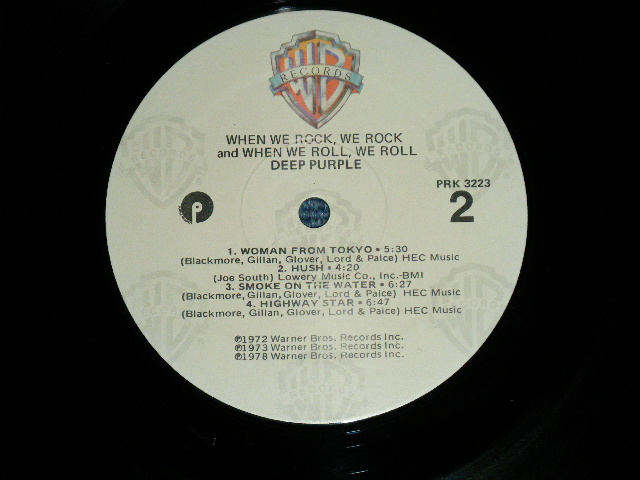 画像: DEEP PURPLE - WHEN WE ROCK, WEROCK AND WHEN WE ROLL, WE ROLL ( Matrix # PRK-1-3223 WW3 SPH 1-1 /PRK-2-3223 WW2 SP 1-1 : HEAVY & CLEAN SOUND)  ( MINT-/MINT )  / 1978 US AMERICA ORIGINAL 1st Press Label Used  LP 