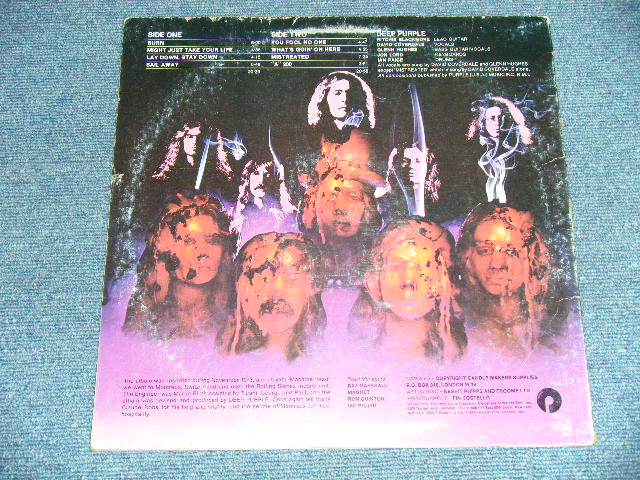画像: DEEP PURPLE -  BURN : With INSERTS （Matrix # W 2766 40701-1X/W 2766 40702-1  )( VG+/Ex+++)  / 1974 US AMERICA ORIGINAL 1st Press "BURBANK STREET Label" Used  LP 