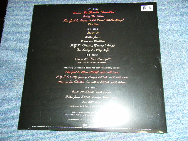 画像: MICHAEL JACKSON - THRILLER 25TH ANNIVERSARY ALBUM  ( Sealed ) / 2008 US AMERICA "BRAND NEW SEALED" 2-LP's 