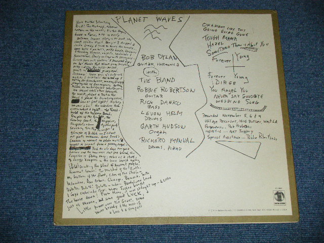 画像: BOB DYLAN -  PLANET WAVES  ( Matrix # A-2 CSM KENDUN / B-4 CSM KENDUN ) ( Ex+/Ex+++ Looks:Ex++)   / 1974 US AMERICA  ORIGINAL  Used LP 