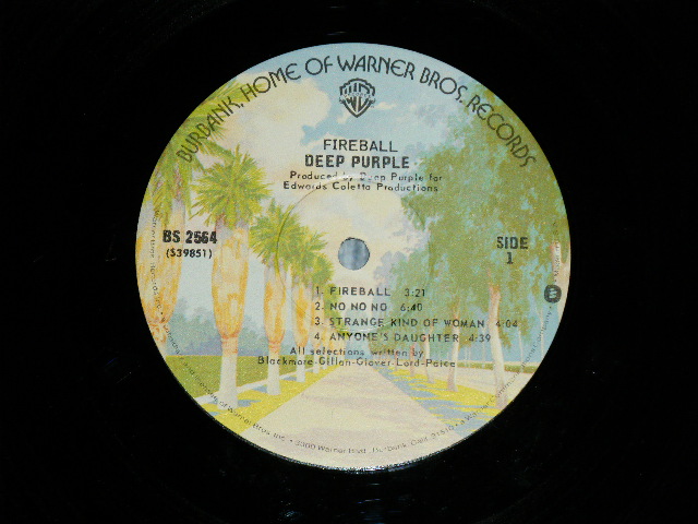 画像: DEEP PURPLE - FIREBALL ( Matrix # BS-1-2564 WW2 /  BS-2-2564 WW1 ) ( Ex++/MINT- Looks:Ex+++)  / 1974 Version? US AMERICA  2nd Press "BURBANK STREET Label"  Used  LP 