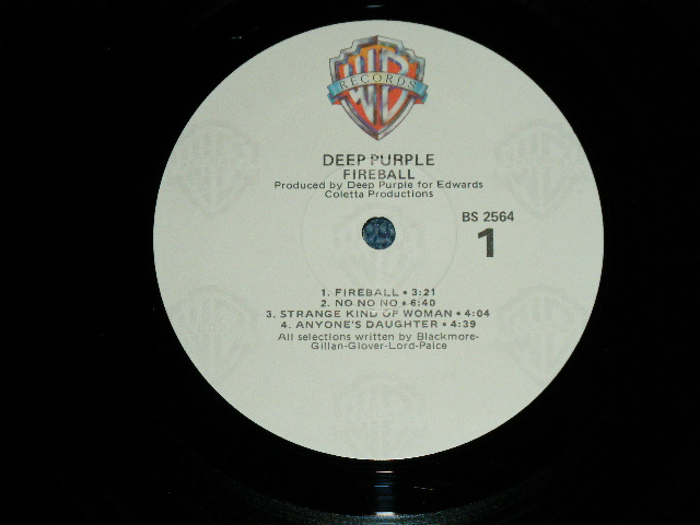 画像: DEEP PURPLE - FIREBALL ( Matrix # BS-1-2564 WW4 #2 1-1 /  BS-2-2564 WW2 SP 1-1) ( Ex++/Ex+++ Looks:MINT- )  / 1978 Version? US AMERICA   3rd Press Label  Used  LP 