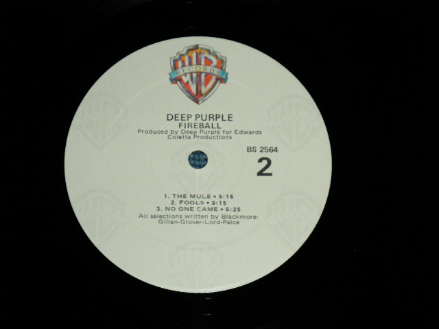 画像: DEEP PURPLE - FIREBALL : With SONG SHEET ( Matrix # BS-1-2564 WW4 #2 1-1 /  BS-2-2564 WW2 SP 1-1) ( Ex+/MINT- )  / 1978 Version? US AMERICA   3rd Press Label  Used  LP 