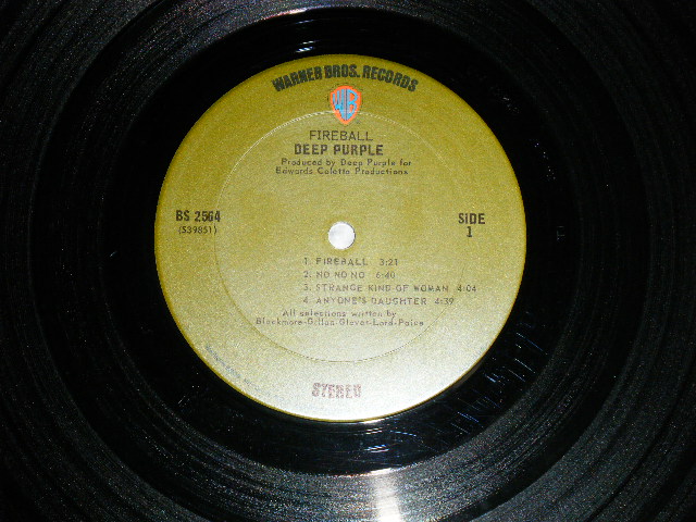 画像: DEEP PURPLE - FIREBALL  with SONG SHEET ( Matrix # BS-2564 39851-1-3/  BS-256439852-1-3 ) ( Ex+++/Ex+++)  / 1971 US AMERICA  ORIGINAL 1st Press " GREEN With 'WB' Logo on Top Label"  Used  LP 