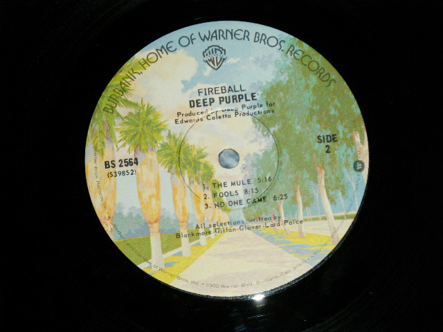 画像: DEEP PURPLE - FIREBALL ( Matrix # BS-1-2564 WW2 /  BS-2-2564 WW1 ) ( Ex++/MINT- Looks:Ex+++)  / 1974 Version? US AMERICA  2nd Press "BURBANK STREET Label"  Used  LP 