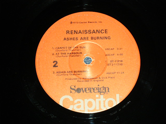 画像: RENAISSANCE - ASHES ARE BURNING  ( Ex++,Ex++/MINT- ) / 1973  US AMERICA ORIGINAL  Used LP 