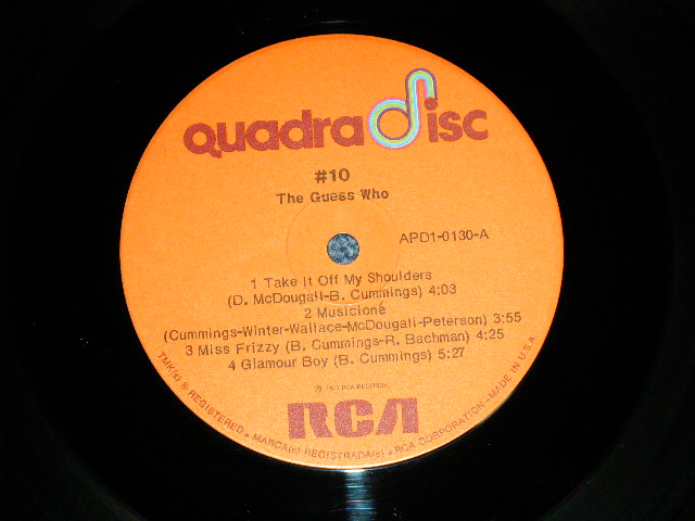 画像: The GUESS WHO - #10 (QUADRAPHONIC / 4 CHANNEL) ( Ex++/MINT-) / 1973  US AMERICA ORIGINAL "QUADRAPHONIC / 4 CHANNEL" Used LP 