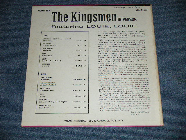 画像: THE KINGSMEN - IN PERSON  feat.LOUIE,LOUIE ( Ex+/Ex+++ Looks:Ex+++)  / 1964 US AMERICA ORIGINAL MONO Used LP 