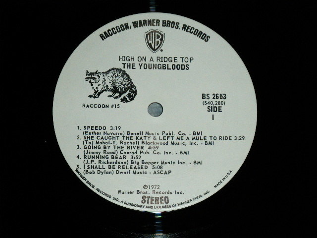 画像: The YOUNGBLOODS -  HIGH ON A RIDGE TOP  ( Ex+/Ex+++)   / 1972 US AMERICA  "WHITE LABEL PROMO"  Used LP 