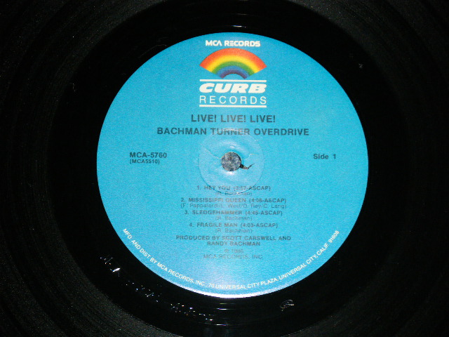 画像: BACHMAN-TURNER OVERDRIVE (of The GUESS WHO, RANDY)- LIVE!-LIVE!-LIVE! (Ex++/MINT-) / 1986  US AMERICA ORIGINAL  Used LP 