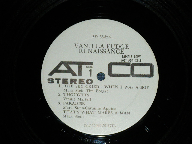 画像: VANILLA FUDGE - RENAISSANCE ( Ex/Ex+++ Looks:Ex++) / 1968 US AMERICA ORIGINAL "WHITE LABEL PROMO" Used LP 