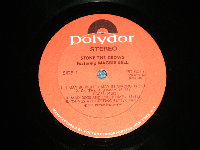 画像: STONE THE CROWS - FEATURING MAGGIE BELL ( Ex+++/Ex+++   / 1973 US AMERICA ORIGINAL Used LP 