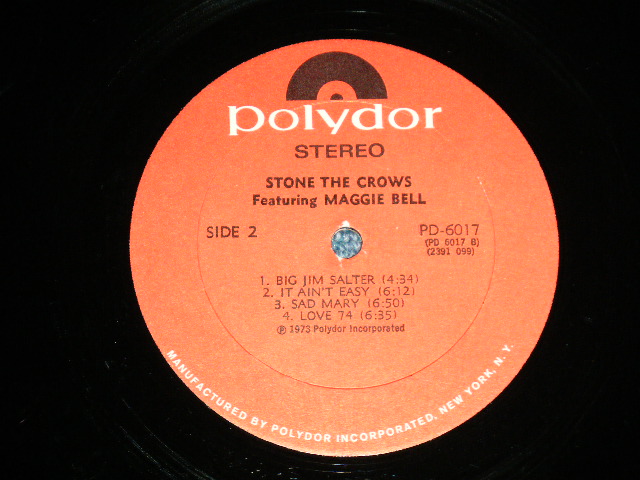 画像: STONE THE CROWS - FEATURING MAGGIE BELL ( Ex+++/Ex+++   / 1973 US AMERICA ORIGINAL Used LP 