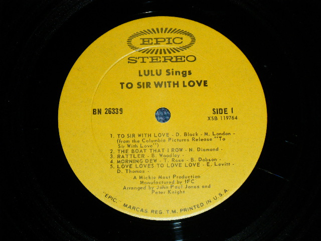 画像: LULU - TO SIR WITH LOVE   ( Ex+/Ex++ )  / 1967 US AMERICA ORIGINAL  STEREO  Used LP 