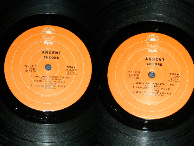 画像: ARGENT ex: ZOMBIES - ENCORE ( VG++/Ex,Ex+++ ) / 1974 US AMERICA ORIGINAL"ORANGE Label" Used 2-LP's 