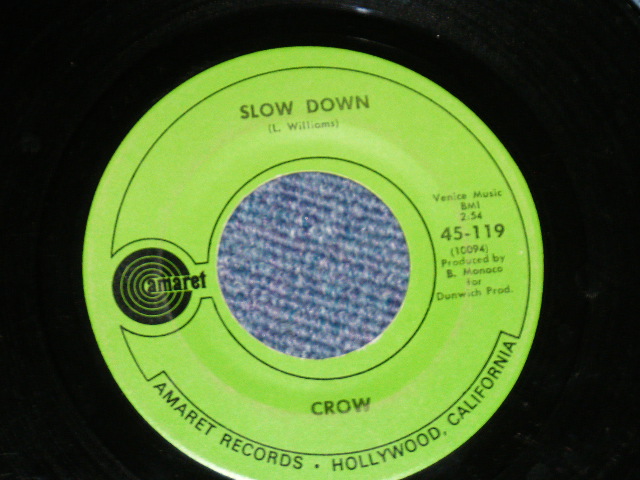 画像: CROW - COTTAGE CHEESE : SLOW DOWN  ( Ex++/Ex++)   / 1970 US AMERICA ORIGINAL Used  7" Single 