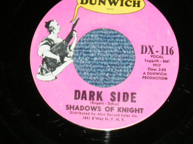 画像: SHADOWS OF KNIGHT - GLORIA : DARK SIDE   ( Ex+/Ex+)   / 1965 US AMERICA  2nd Press "Distribute by ATCO at Bottom Label" Used  7" Single 