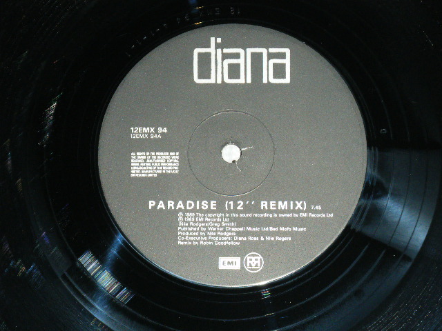 画像: DIANA ROSS - PARADISE ( Ex++/MINT- Looks:Ex+++ ) / 1989 UK ENGLAND  ORIGINAL Used 12" Single 