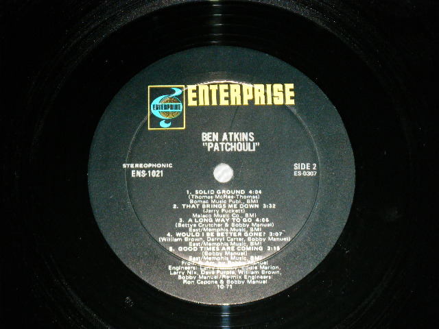 画像: BEN ATKINS - PATCHOULI  ( Ex+++/MINT- )   / 1971 US AMERICA ORIGINAL  Used  LP